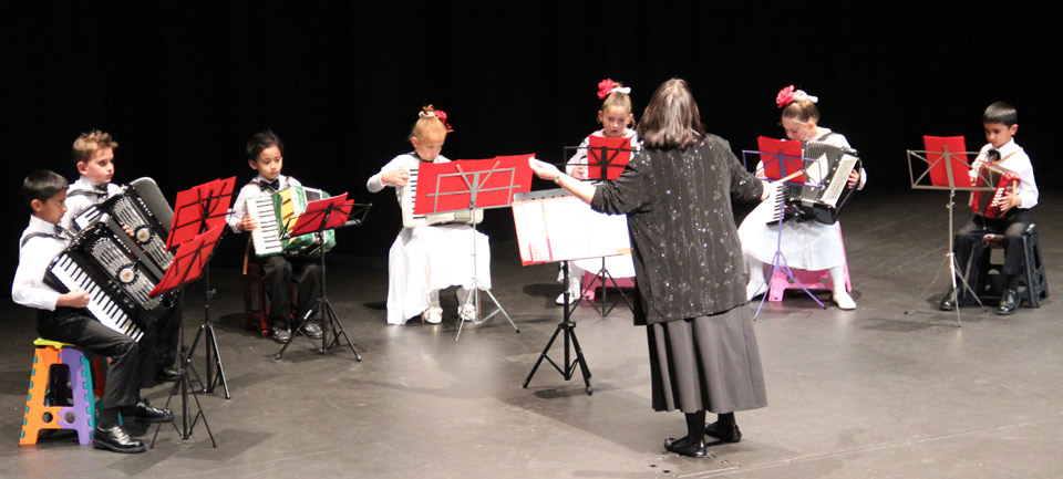 Eastern Junior Accordion Orchestra conducted by Lisa Yelavich.