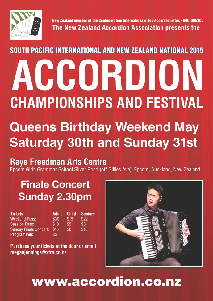 Poster, 2015 South Pacific Accordion Championships and Festival