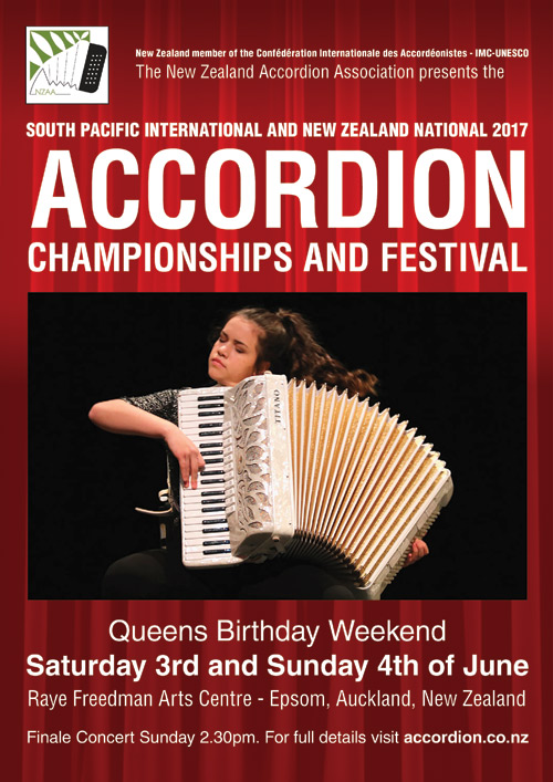 Poster, 2017 South Pacific Accordion Championships and Festival