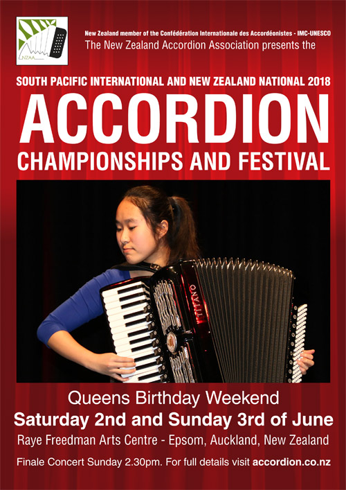 Poster, 2018 South Pacific Accordion Championships and Festival