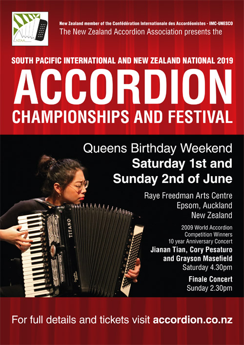 Poster, 2019 South Pacific Accordion Championships and Festival