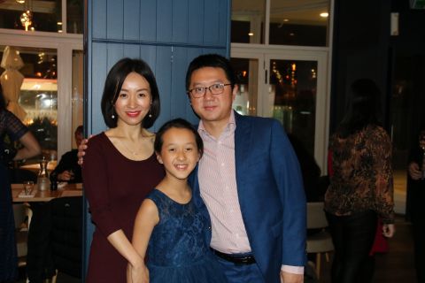 Lucy, Rachael and accordion teacher and English language tutor Lin Xu 