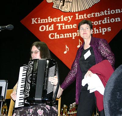 Bernadette & Lynn on stage