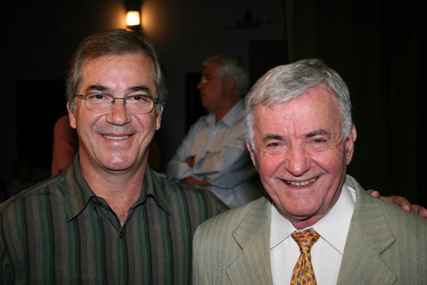 Mayor Jo&atilde;o Sanzovo of Ja&uacute; City with his father, accordion official Angelo Sanzovo