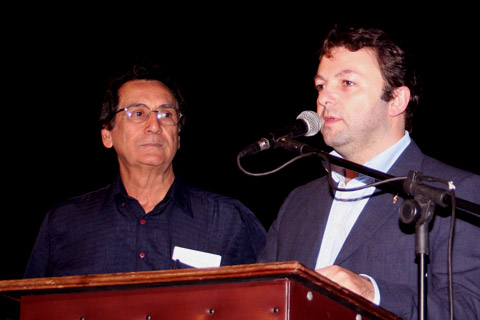 Presidente da Associação dos Acordeonistas do Brasil Lauro Valério and Mirco Patarini