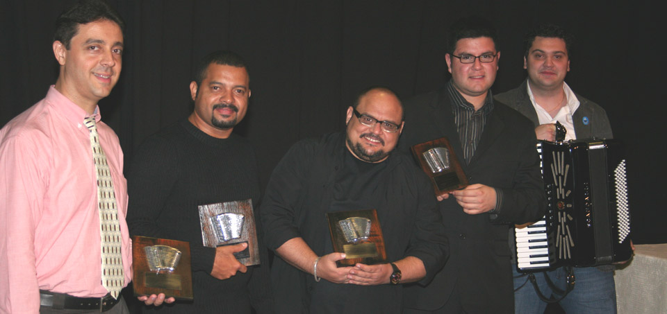 The winners with their placques - 5th through to 1st