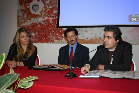Francesca Santini of Ideazione eventi, Artistic Director Paolo Picchio and Moreno Giannattasio Assessore alla Cultura di Castelfidardo