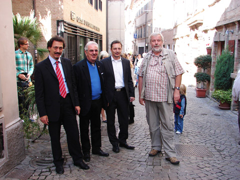 City Hall Castelfidardo Paolo Picchio, Beniamino Bugiolacchi of Italcinte with new Mayor of Klingenthal Enrico Bràunig and Mr. Zegula