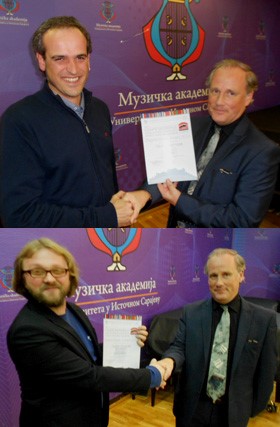 Gorka Hermosa (top), Drazen Kosoric (lower) with Raymond Bodell