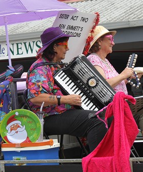 Joan Brown (accordion) and Linda Litt (percussion)