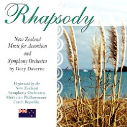 Rhapsody, New Zealand Music for Accordion and Symphony Orchestra CD cover