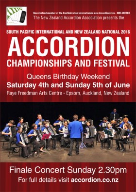 Poster: 2016 South Pacific and New Zealand Championships and Festival