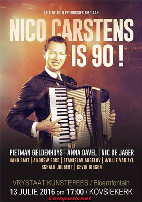 Nico Carstens is 90! concert poster