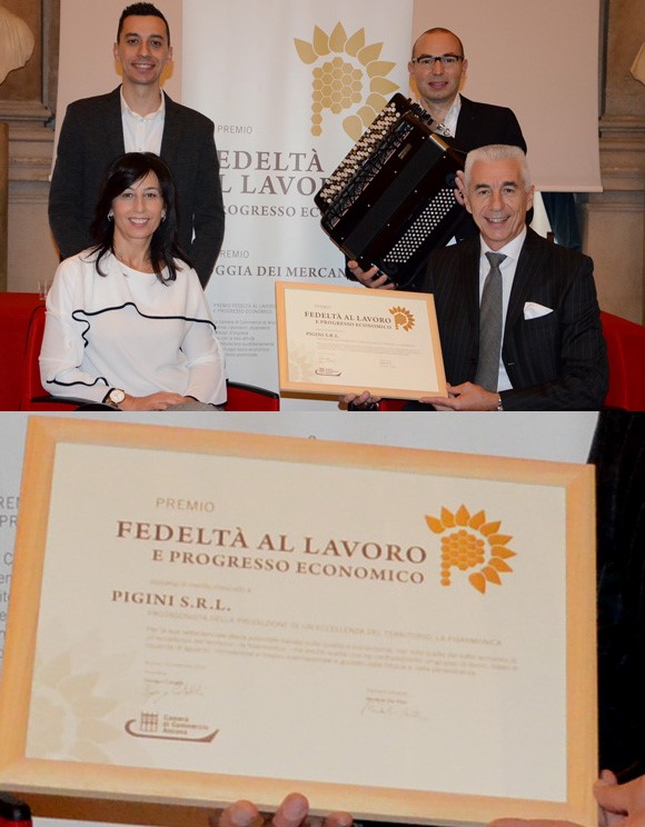 Sitting: Francesca and Massimo Pigini, above Federico Pigini and Andrea Naspi.