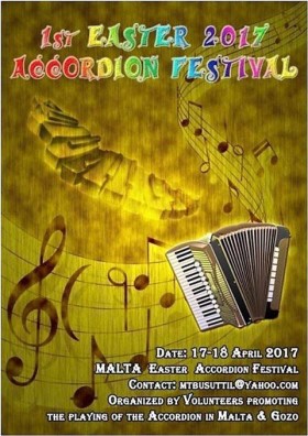Poster for 1st Easter 2017 Accordion Festival, Malta