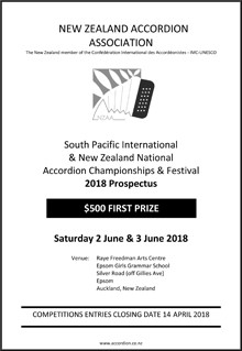 Prospectus, 2018 South Pacific Accordion Championships