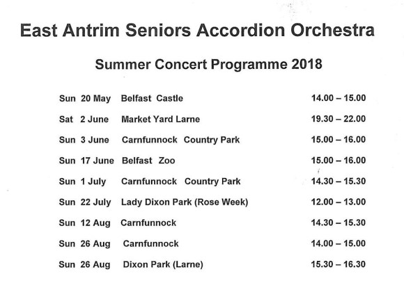 East Antrim Seniors Accordion Orchestra.