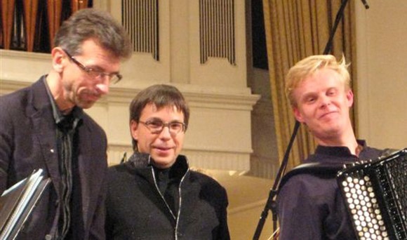Erkki-Sven Tüür (composer), Olari Elts (conductor), Mika Väyrynen (accordionist)