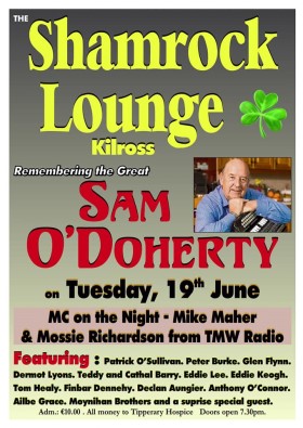 Poster Sam O’Doherty Tribute Night