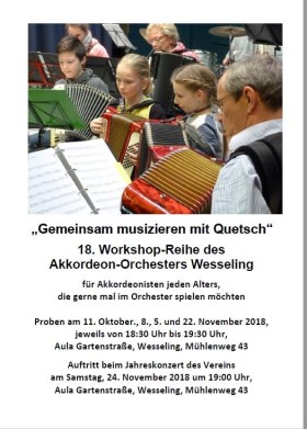 Poster: Akkordeon Orchester Wesseling Workshops
