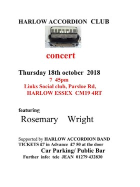 Rosemary Wright @ Harlow Accordion Club,