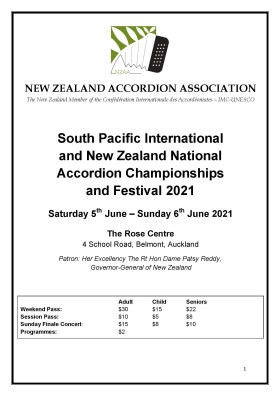 2021 NZAA South Pacific Accordion Championships Program