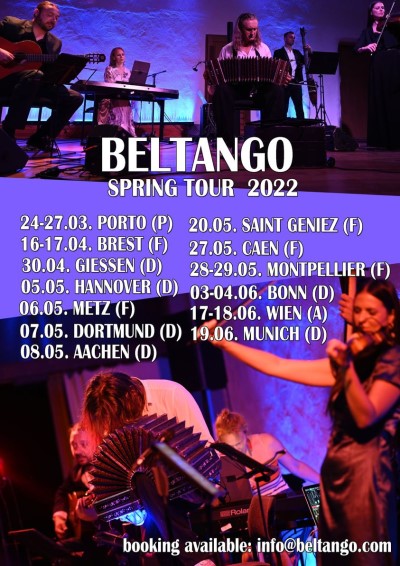 Beltango Quintet spring tour poster