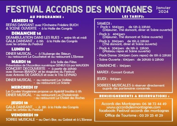 17th Festival Accords des Montagnes program