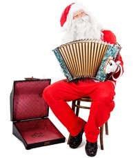 Santa playing accordion
