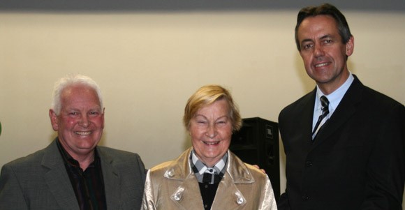 John Statham (NZAA President), Marie Jones (former NZAA Secretary), Kevin Friedrich (President of the Confédération Internationale des Accordéonistes (CIA - IMC -UNESCO)
