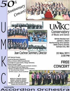 UMKC Accordion Orchestra 50th Annual Concert poster