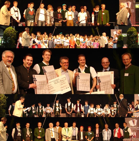 All competitors and jury (bottom Image) on stage