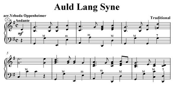 Auld lang Syne arranged by Yehuda Oppenheimer