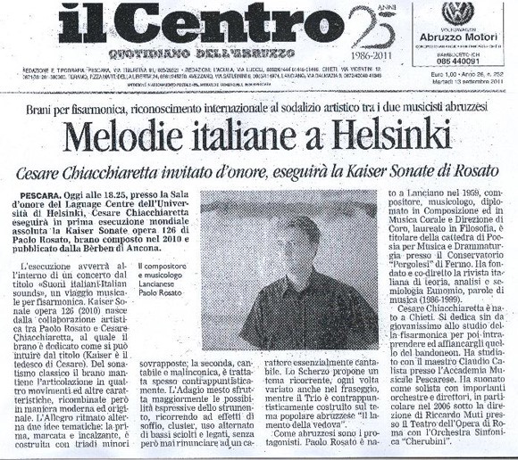 Italian Newspaper Article