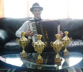 Emmanuel Gasser with trophies