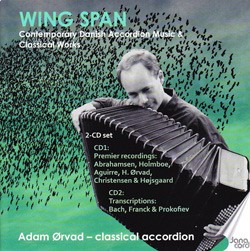 “Wing Span” – Contemporary Danish Accordion Music & Classical Works CD cover by Adam