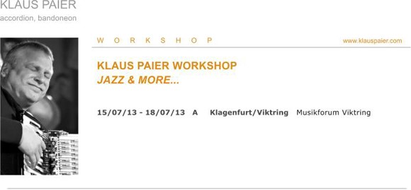 Klaus Paier Jazz Workshop programme