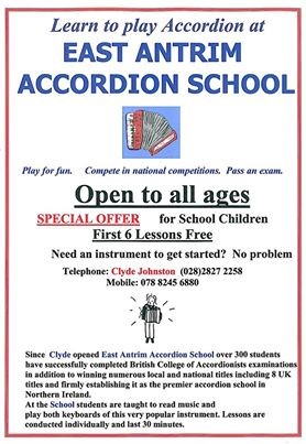 East Antrim Accordion School poster