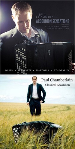 Paul Chamberlain New CD 'Accordion Sensations'' and Classical Accordion' CD cover