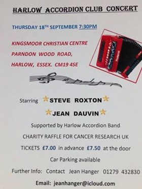 Jean Dauvin & Steve Roxton Concert poster