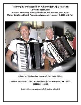Manny Corallo and Frank Toscano LIAA Concert poster