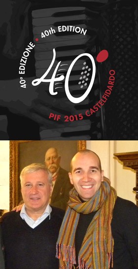 PIF logo, Mayor Mirco Soprani and Mario Stefano Pietrodarchi