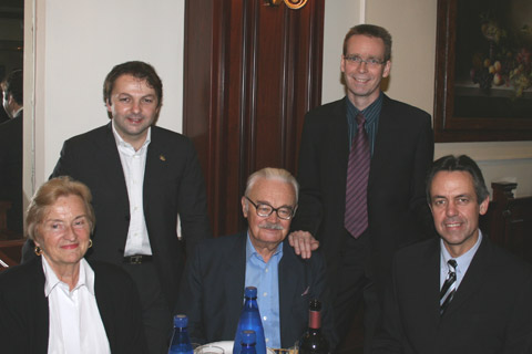 Front row: Mrs Puchnowski, Lech Puchnowski (Poland) and Kevin Friedrich (USA). Rear row: Mirco Patarini (Italy) and Kimmo Mattila (Finland)