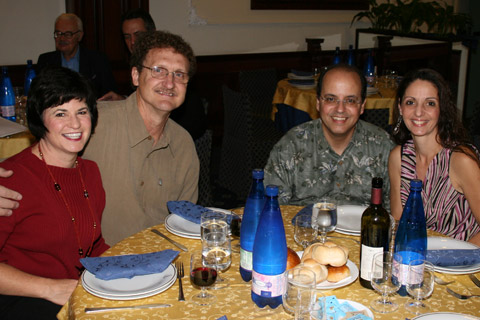 Left: Faithe and Ron Lankford, Joseph (USA contestant) and his wife Giovanna Natoli.