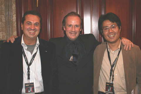 Marco Cinaglia, Roland Marketing Division and V-Accordion Product Manager with Jury member and CIA Vice-President Raymond Bodell, Akira Hanechi (Roland Europe SpA. Manager). 