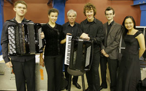 Photo, Left to Right: Rafal Luc, Ksenija Sidorova, Owen Murray, Martynas Levickis, Amadej Herzog, Trang Nguyen.