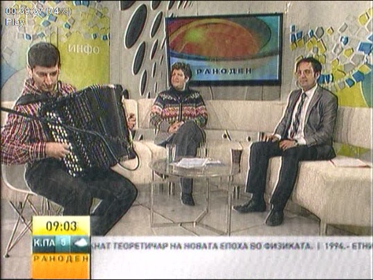 Bojan Volcevski performing on TV