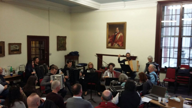 Simone Zanchini with group workshop