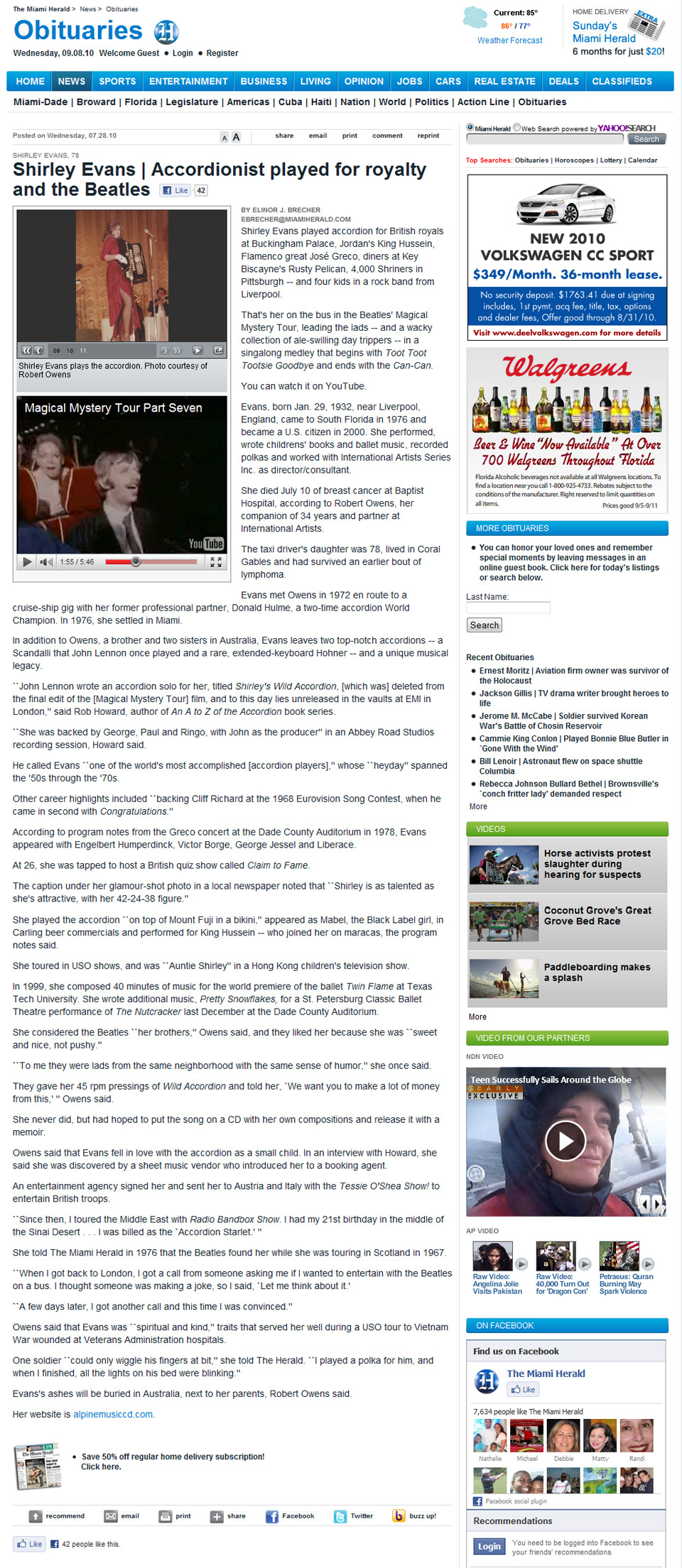 Miami Herald Obituary