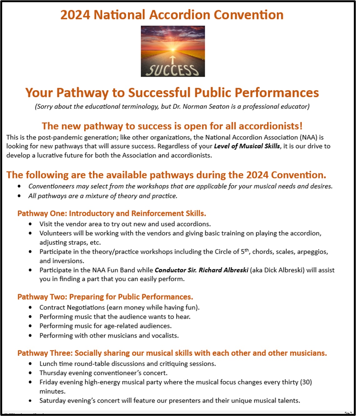 Pathway to sucess letter